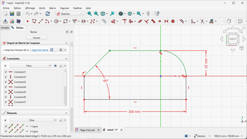 Interface de l'atelier Sketcher